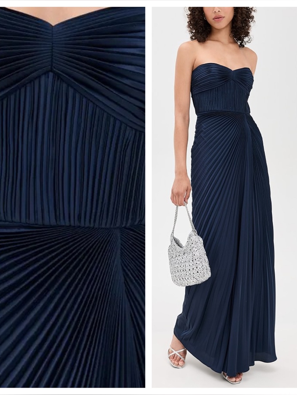 AMUR Joyceann Sweetheart Gown Strapless Navy Size 4 8996